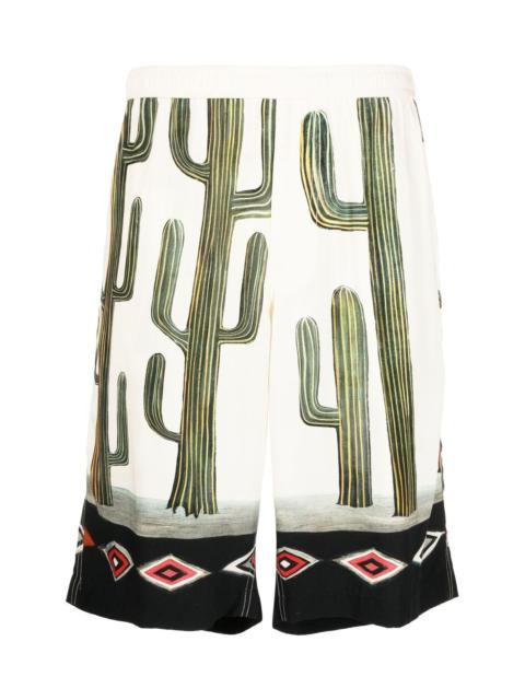 ENDLESS JOY GRAPHIC-PRINT RAYON SHORTS