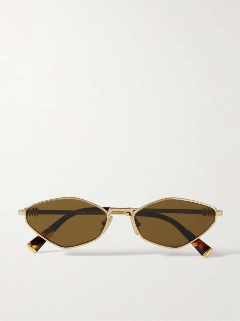 Hexagon-frame gold-tone sunglasses Gold