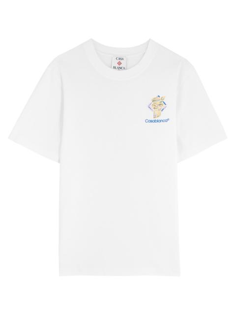 Casablanca Diamond Column Printed Cotton T-shirt
