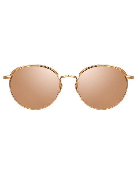 LINDA FARROW Marlon Sunglasses in Rose Gold