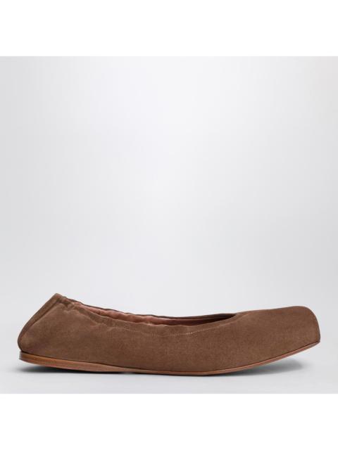 Alaïa Alaia Two-Tone Ballerina With Square Toe In Brown Women