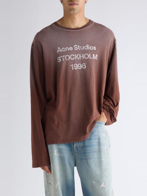 Acne Studios Acne Studios Edden 1996 Distressed Logo Graphic T-Shirt in Chocolate Brown at Nordstrom