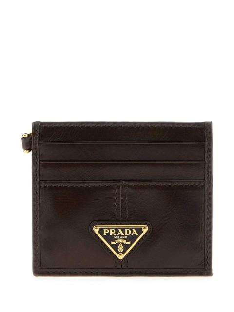 Prada Prada Women Dark Brown Leather Card Holder