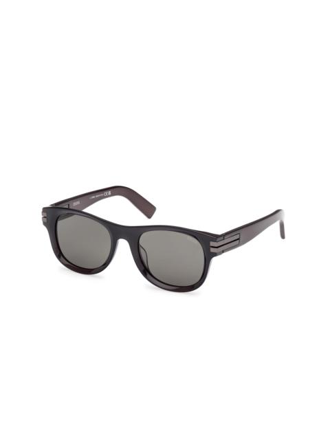 ZEGNA Zegna Polarized Smoke Square Men's Sunglasses EZ0268 20D 54