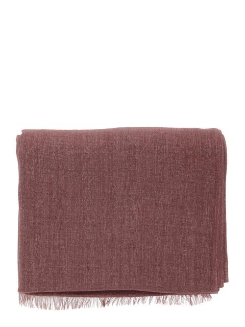 Brunello Cucinelli Brunello Cucinelli Women Pink Scarf With Frayed Edges And Wrap Design In Cashmere Blend Women