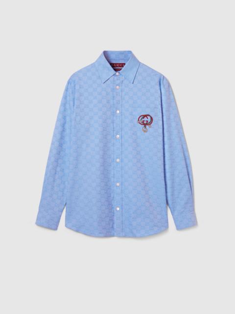 GUCCI GG Oxford cotton shirt with embroidery