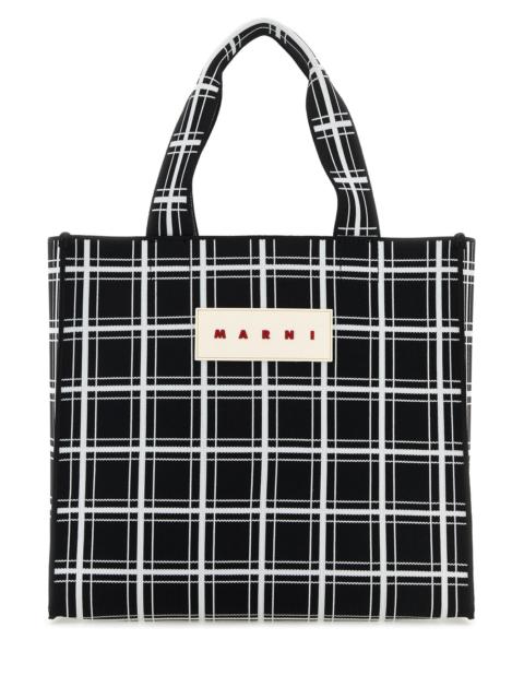 Marni Embroidered jacquard shopping bag