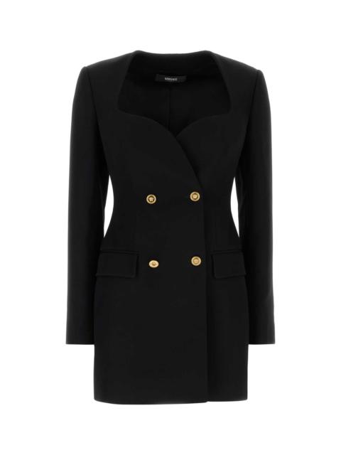 Versace Women Black Wool Blazer Dress