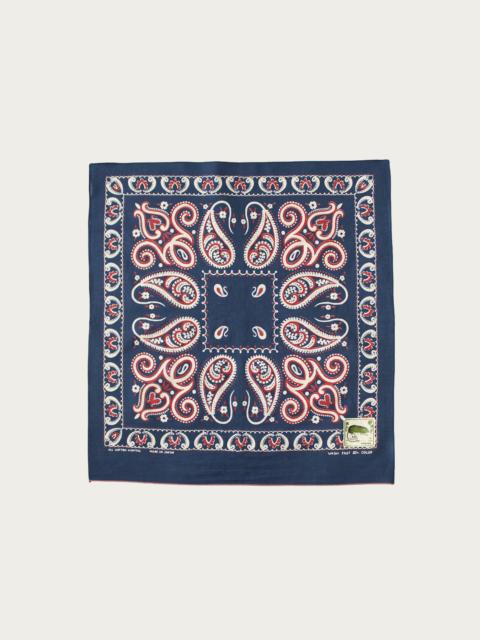Kapital Fastcolor Selvedge Bandanna (SAMBO Paisely) 20x20 - Navy
