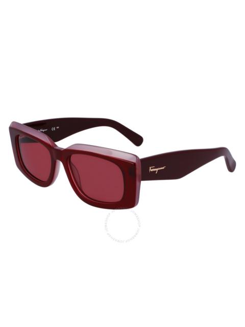 FERRAGAMO Salvatore Ferragamo Burgundy Rectangular Ladies Sunglasses SF1079S 614 54