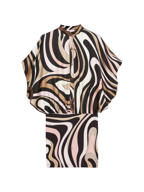 marmo-print dress