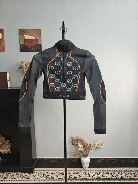 GUCCI Gucci Black GG Jacquard Short Length Long Sleeve Top