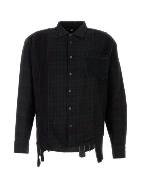 Embroidered flannel oversize shirt