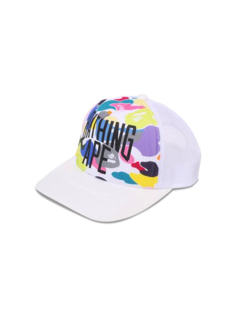 A BATHING APE® BAPE Multi Camo NYC Logo Mesh Cap 'White'