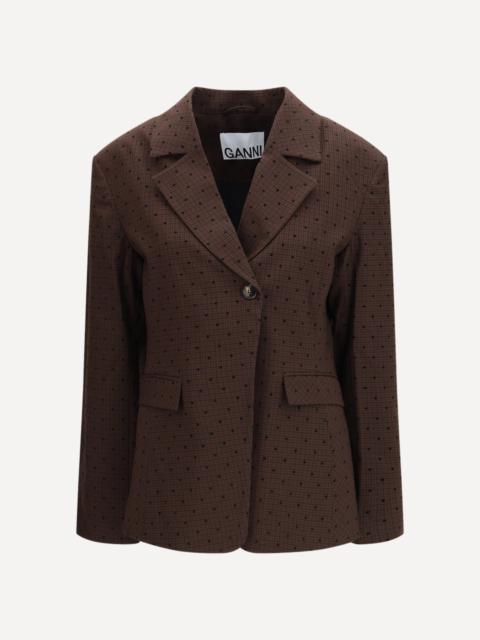 GANNI Flocked check Blazer