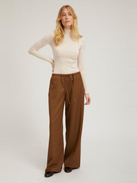 SPRWMN CAMEL STRIPE DRAWSTRING PANTS