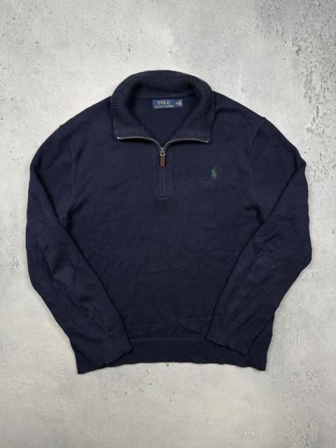 Polo Ralph Lauren Polo Ralph Lauren Navy Blue Cotton Quarter Zip Knit Sweater