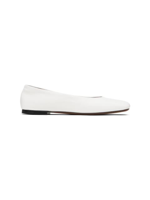 The Row White Square Ballerina Flats