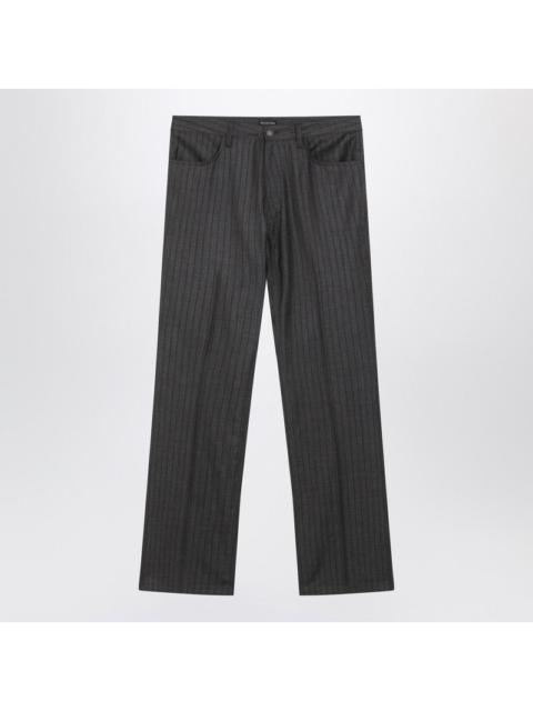 BALENCIAGA Balenciaga Grey Pinstripe Wool Pants Men