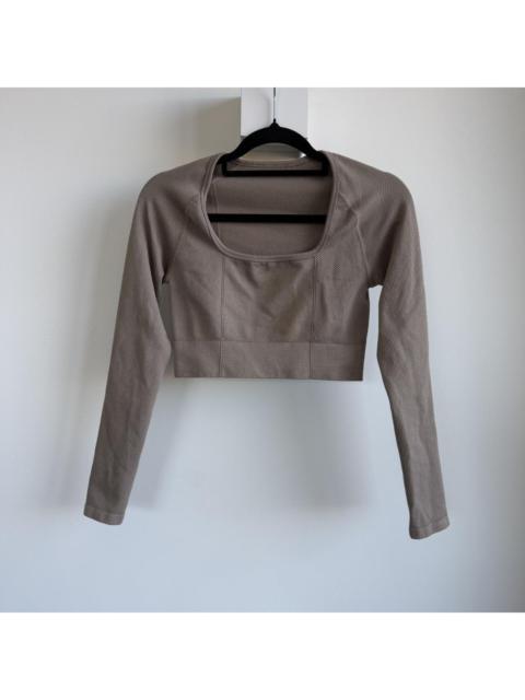 Other Designers AIM'N Sportswear Women's Brown and Grey Crop-top