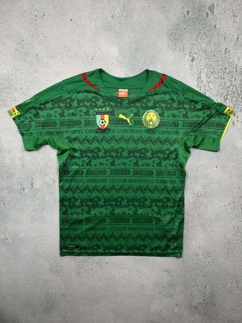 PUMA Puma Cameroon 2014 Home Jersey Green Lion Football Shirt y2k