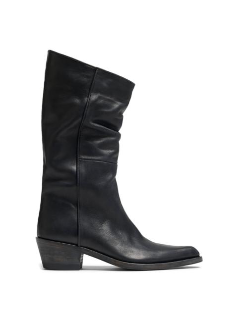 KHAITE Clive Leather Boots black