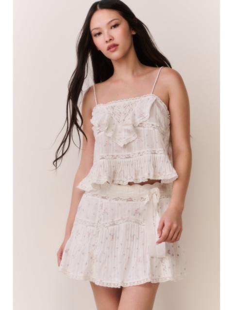 LoveShackFancy Ondeline Floral Embroidered Cotton Top