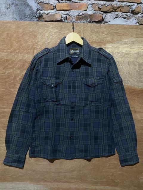 Other Designers Beams japan made military style plaid flannelshirt