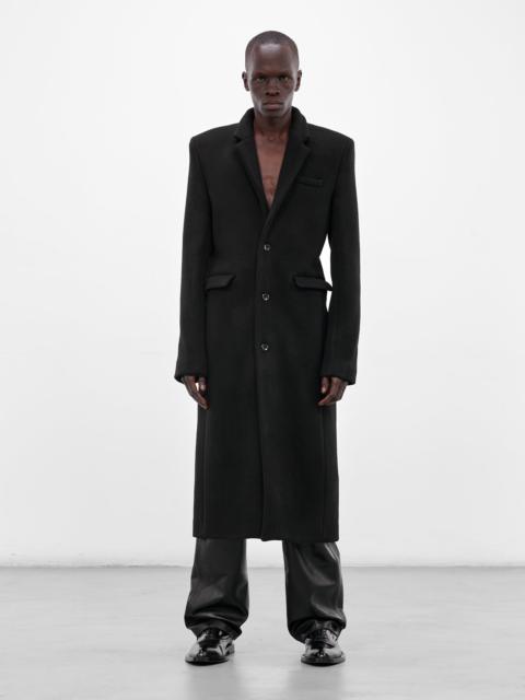 LUDOVIC DE SAINT SERNIN Black Wool Tailored Overcoat