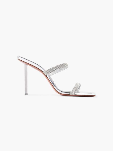 Amina Muaddi Rih crystal-embellished mirrored-leather sandals