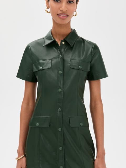 Alice + Olivia Jamie Vegan Leather Collared Mini Dress