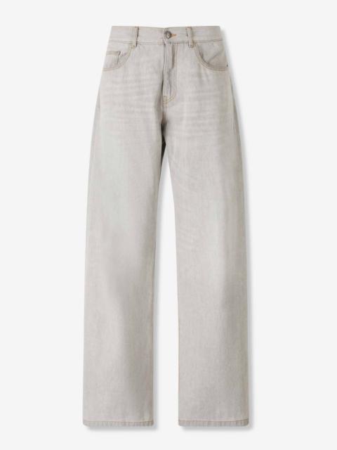 Palm Angels CURVED LOGO LOOSE JEANS