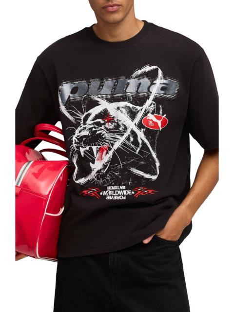 PUMA PUMA Tech-X Washed Cotton T-Shirt in Puma Black at Nordstrom