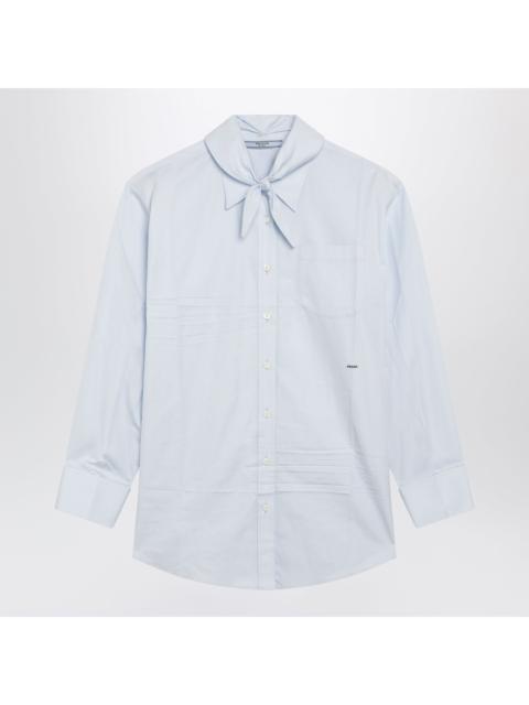 Prada Prada Light Blue Cotton Shirt With Scarf Women