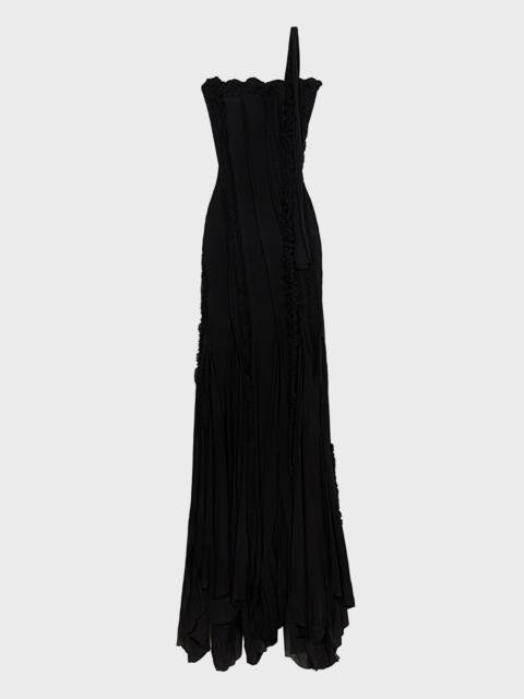 Blumarine ONE-SHOULDER DRESS IN JERSEY WITH INLAYS