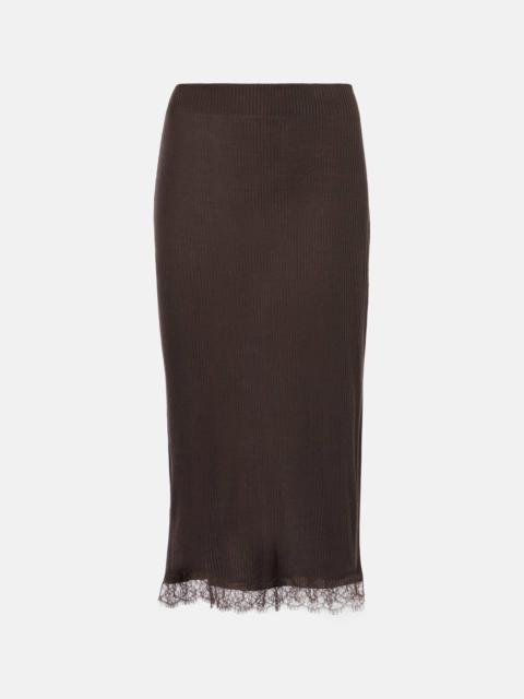 The Row Indira silk-blend midi skirt