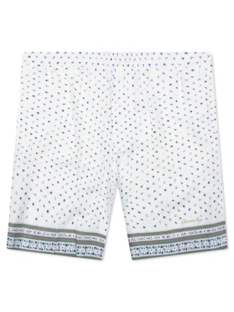 Givenchy PRINTED SEERSUCKER COTTON BERMUDA SHORTS - CREAM/GREEN