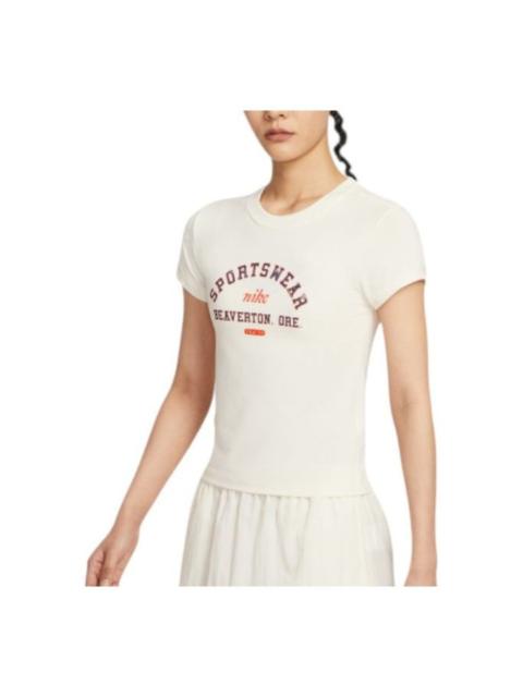 Nike (WMNS) Nike Sportswear Phoenix Slim Short Sleeve T-Shirt 'Pale Ivory' HV4975-110