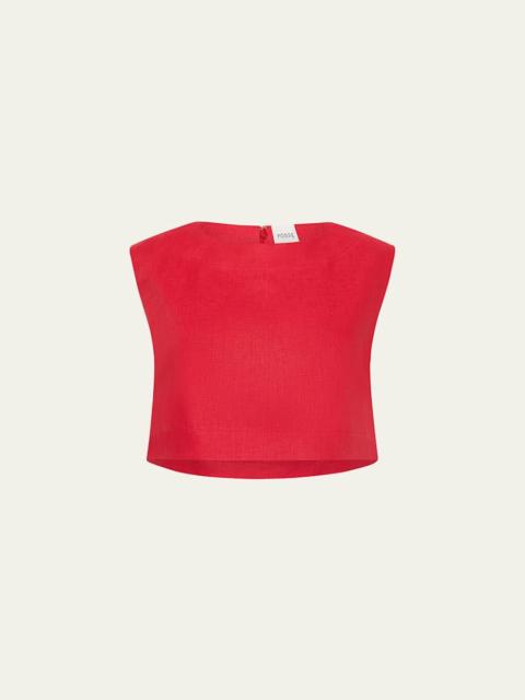 POSSE Martina Linen Crop Top