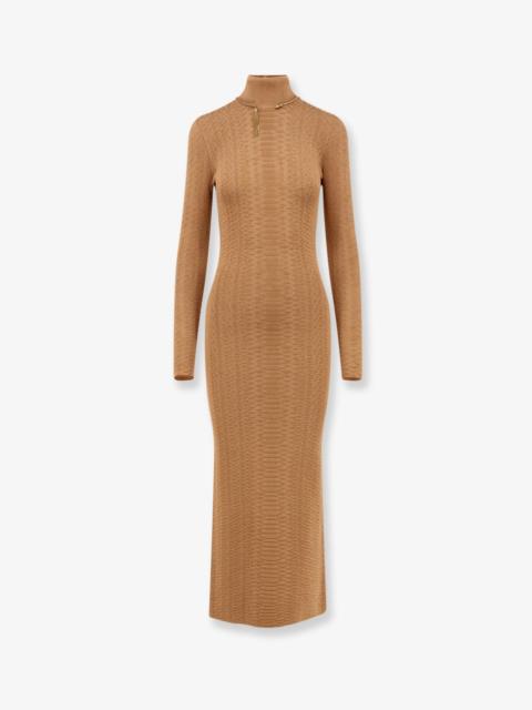 ELISABETTA FRANCHI Elisabetta Franchi Knitted Dress With Snake Detail Beige