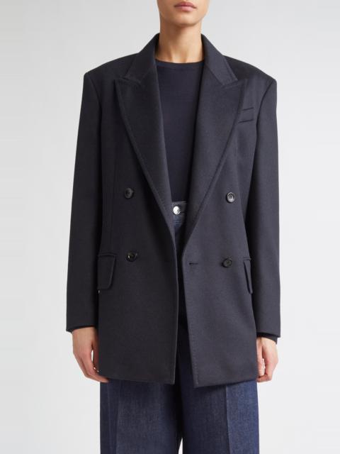 Max Mara Max Mara Olimpia Double Breasted Camel Hair Blazer in Ultramarine at Nordstrom