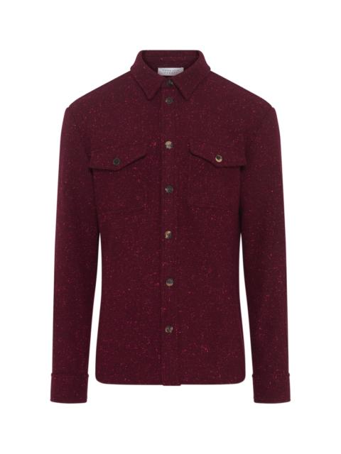 GABRIELA HEARST Lucas Overshirt in Bordeaux Speckled Cashmere