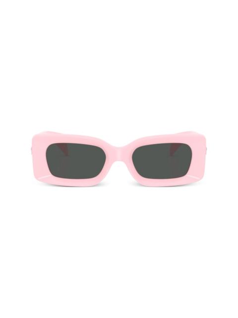 Medusa-plaque rectangular-frame sunglasses