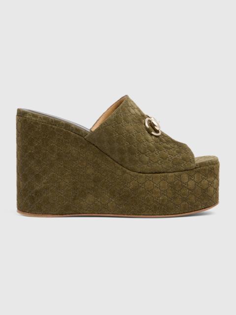 GUCCI Gucci Horsebit GG Wedges