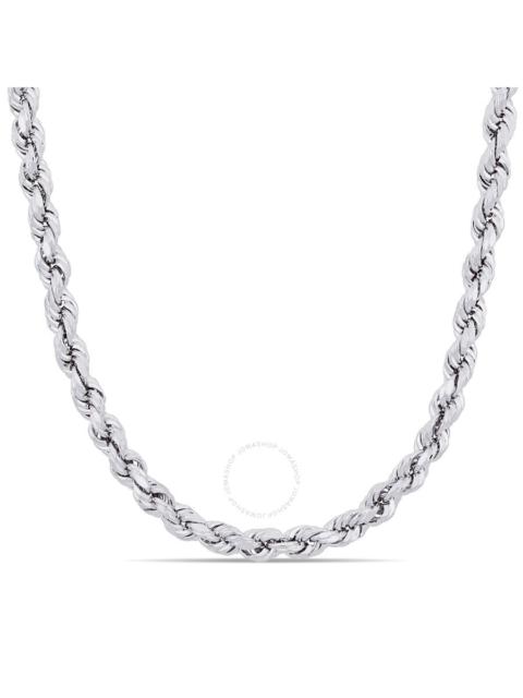 Other Designers AMOUR 24 Inch Rope Chain Necklace In Sterling Silver with Lobster Clasp (5mm)
