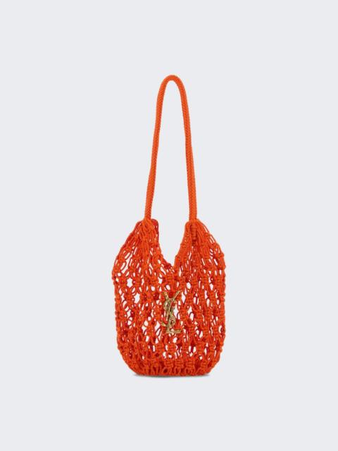 SAINT LAURENT Small Crochet Shopping Bag Blazing Orange