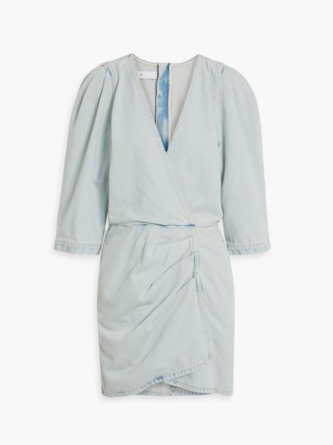 Other Designers Marcia wrap-effect pleated denim mini dress