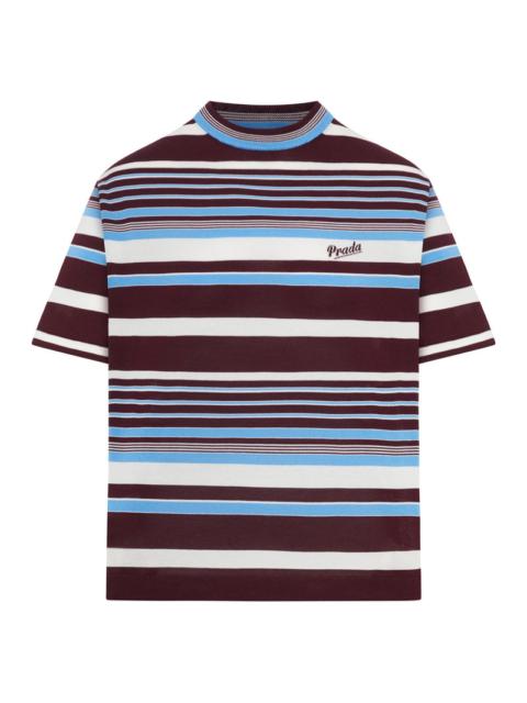 Prada Prada Women Striped Cotton Crew Neck Sweater