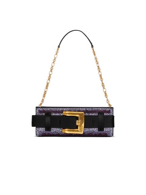 Balmain Anthem crystal satin clutch