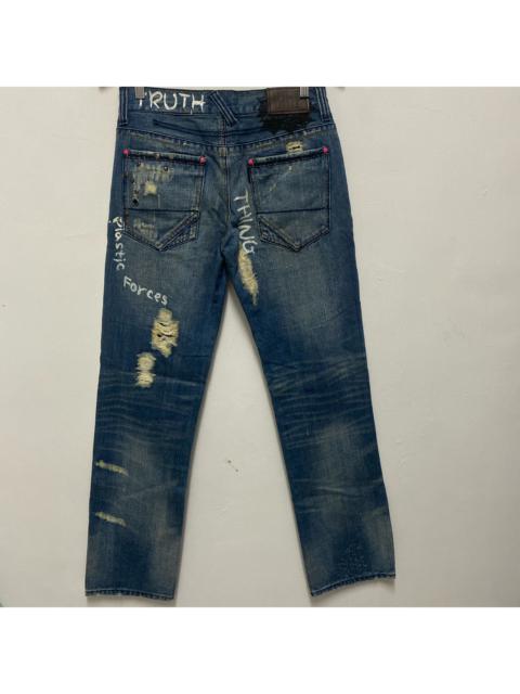Other Designers Blhp Distressed Denim Boro Sashiko Painter Jeans